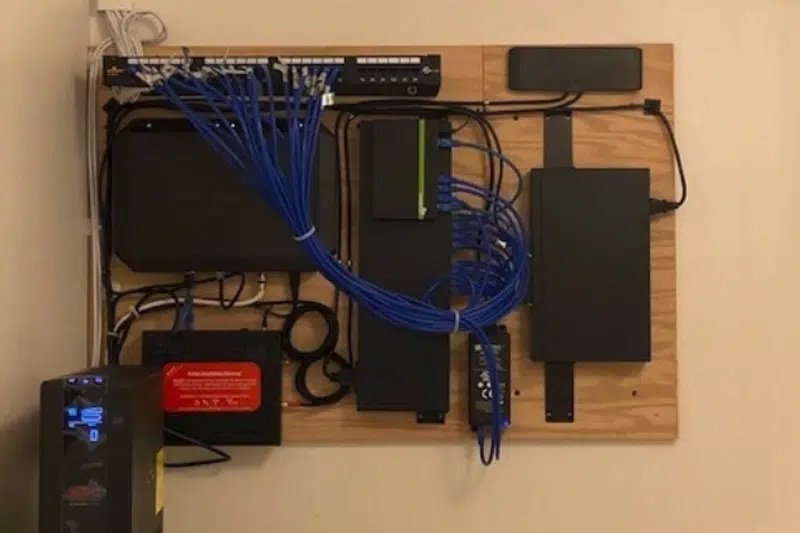 Wiring mounted to wall